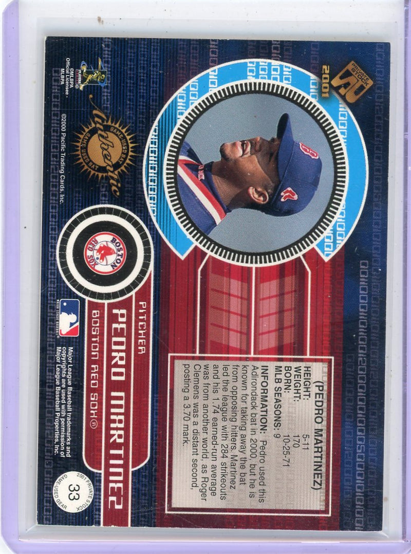 Pedro Martinez 2001 Private Stock Authentic Game Used Bat Relic