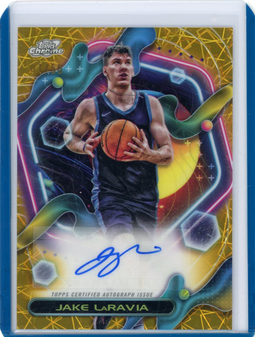 Jake LaRavia 2024 Topps Chrome Cosmic autograph gold interstellar ref. #'d 01/50