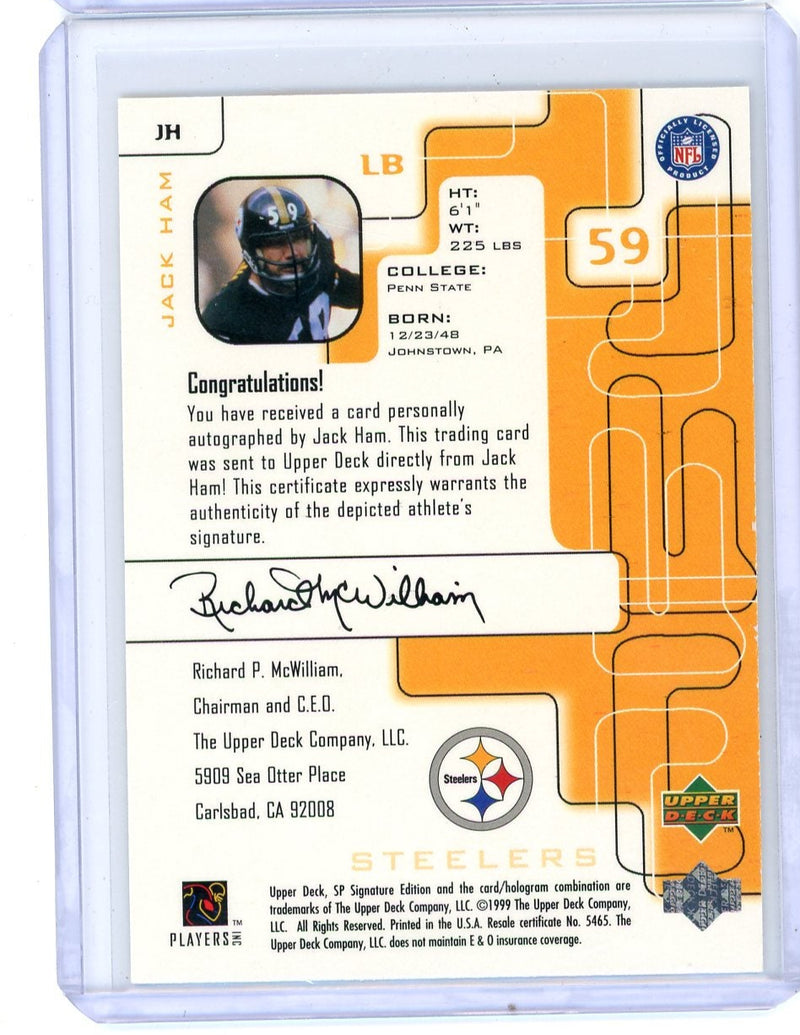 Jack Ham 1999 Upper Deck SP Signature Edition Auto