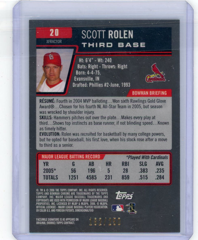 Scott Rolen 2006 Bowman Chrome X-Fractor 