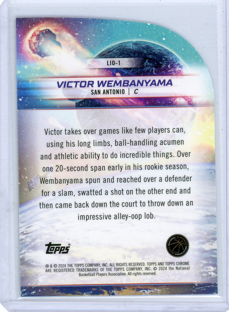 Victor Wembanyama 2024 Topps Chrome Cosmic Launched into Orbit die-cut rookie card