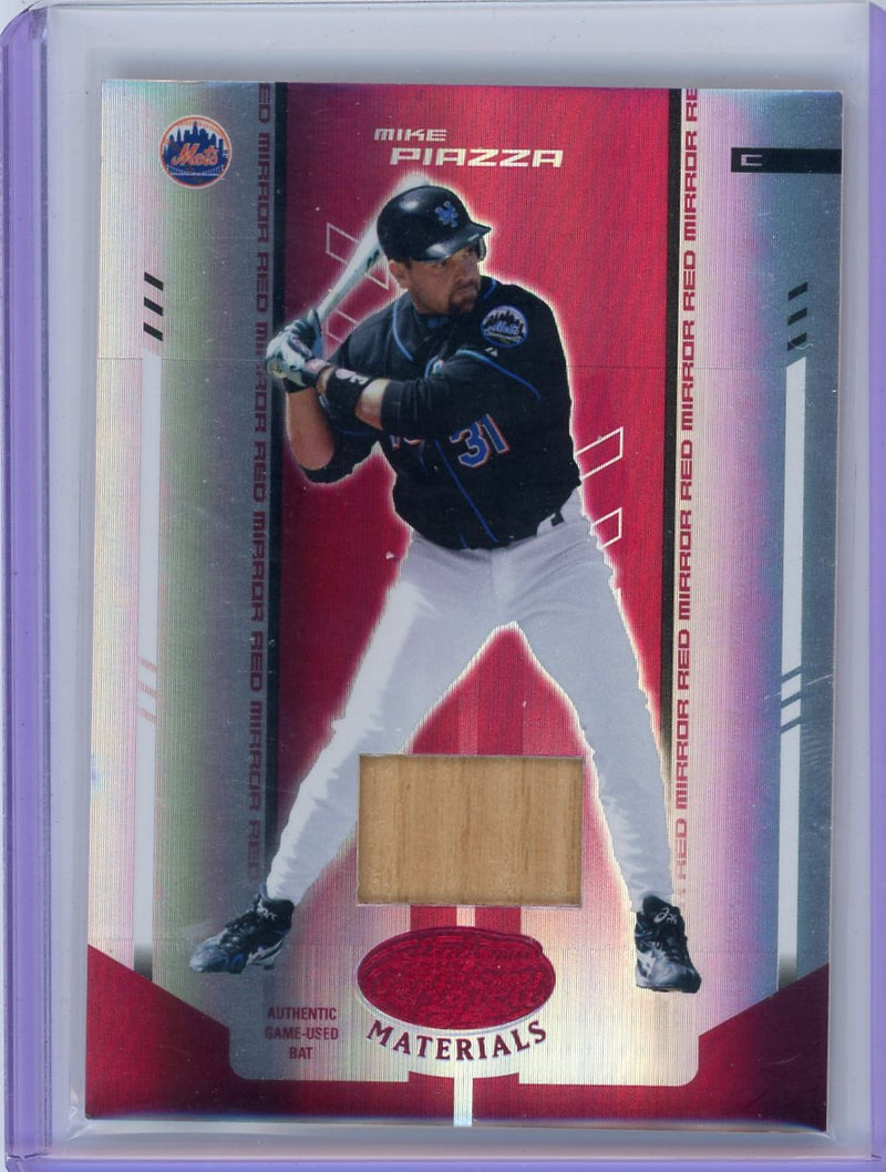 Mike Piazza 2004 Leaf Certified Materials Mirror Red Bat Relic 
