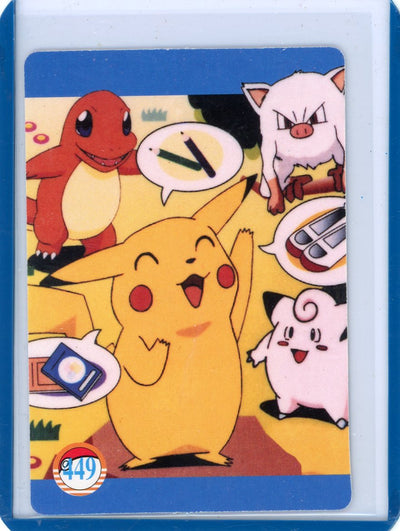 Pikachu Mewtwo Blastoise etc. Pocket Monsters (Pokémon) blue foil vending machine sticker #443