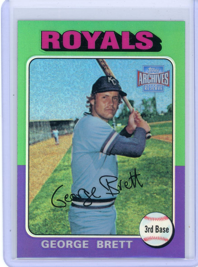 George Brett 1996 Topps Chrome 1975 Topps (RC reprint) refractor 