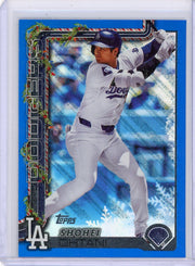 Shohei Ohtani 2025 Topps Holiday Blue Refractor Glitter Parallel
