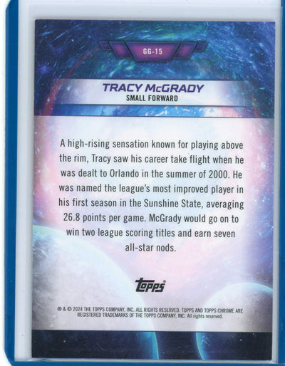 Tracy McGrady 2024 Topps Chrome Cosmic Galaxy Greats gold interstellar ref. #'d 01/50