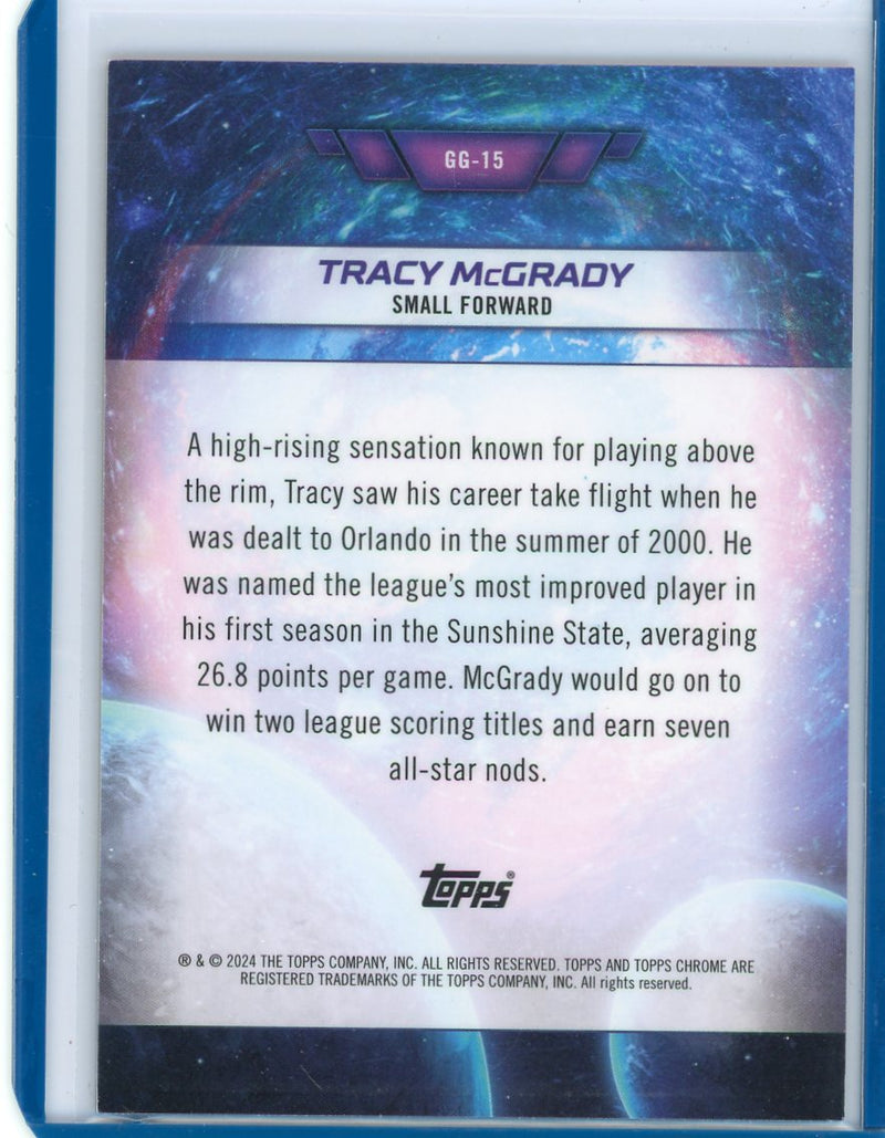 Tracy McGrady 2024 Topps Chrome Cosmic Galaxy Greats gold interstellar ref. 