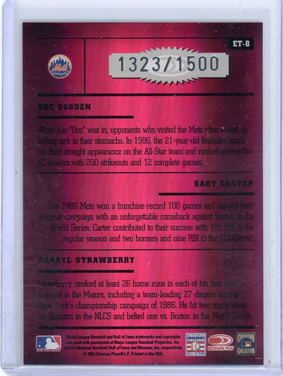 Doc Gooden / Gary Carter / Darryl Strawberry 2004 Donruss Elite Team Mirror Red #'d 1323/1500