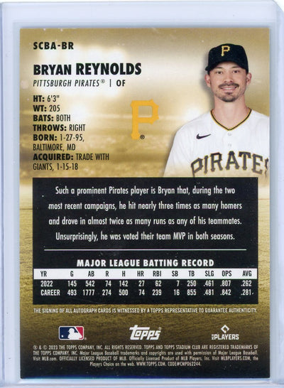 Bryan Reynolds 2023 Topps Stadium Club autograph