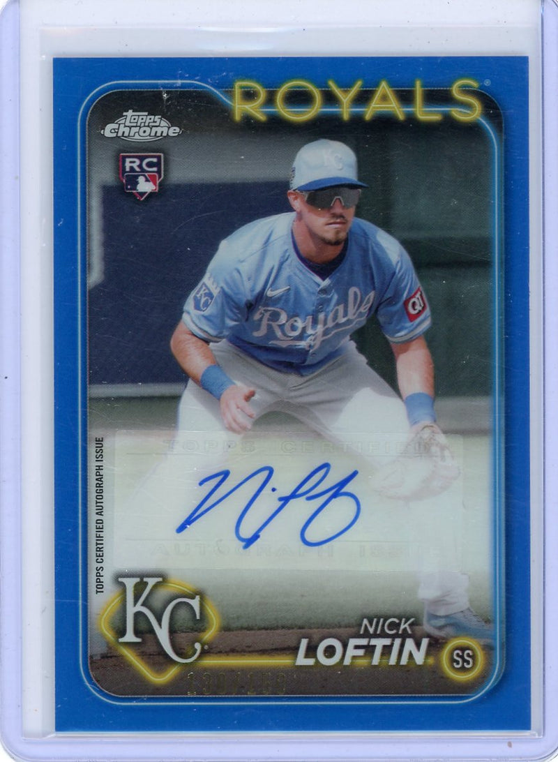 Nick Loftin 2024 Topps Chrome Update autograph blue ref. rookie card 