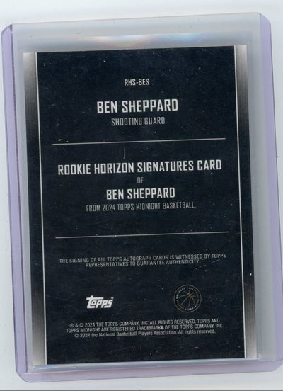 Ben Sheppard 2024-25 Topps Midnight Rookie Horizon Signatures Pink Auto #'d 82/199