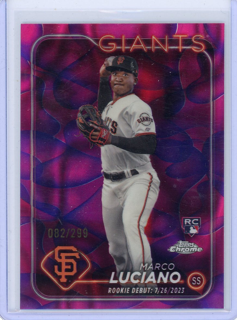 Marco Luciano 2024 Topps Chrome Update debut pink lava lamp ref. rookie card 