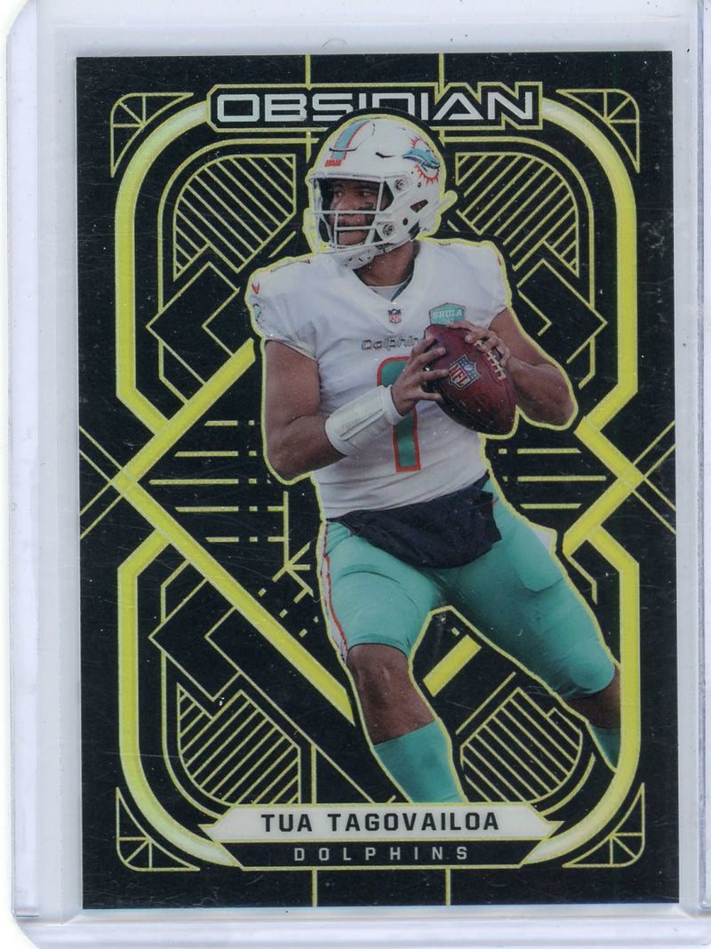 Tua Tagovailoa 2021 Panini Obsidian yellow etch 