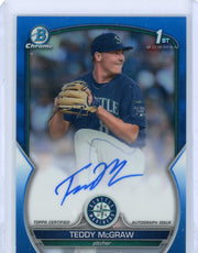 Teddy McGraw 2023 Bowman Chrome 1st Bowman Blue Autograph #'d 132/150
