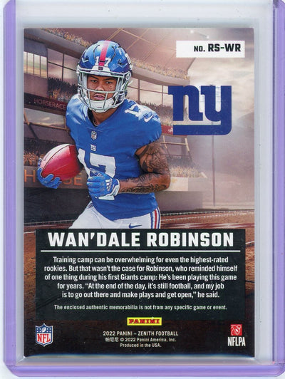 Wan'Dale Robinson 2022 Panini Zenith Rookie Stallions Patch #'d 22/50