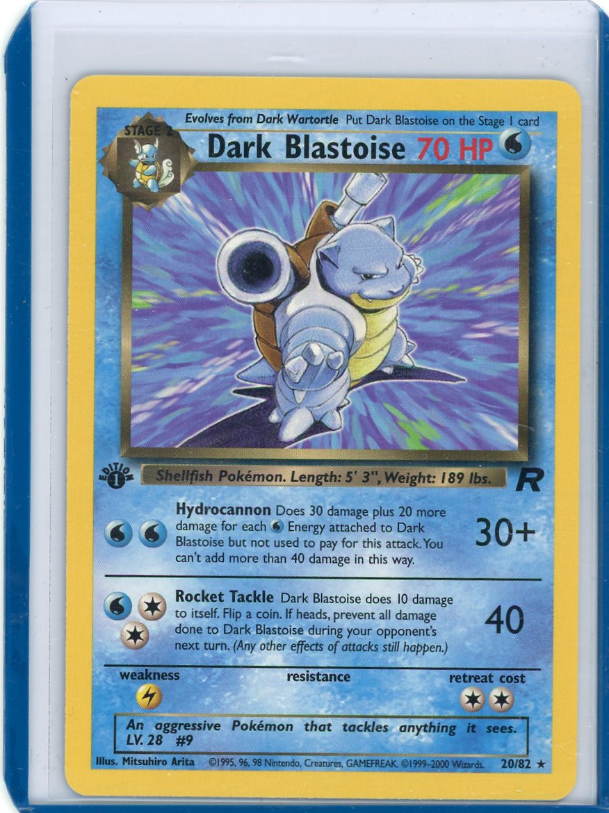 Dark Blastoise 1st Edition 2000 Pokémon Team Rocket Rare Non-Holo #20/82