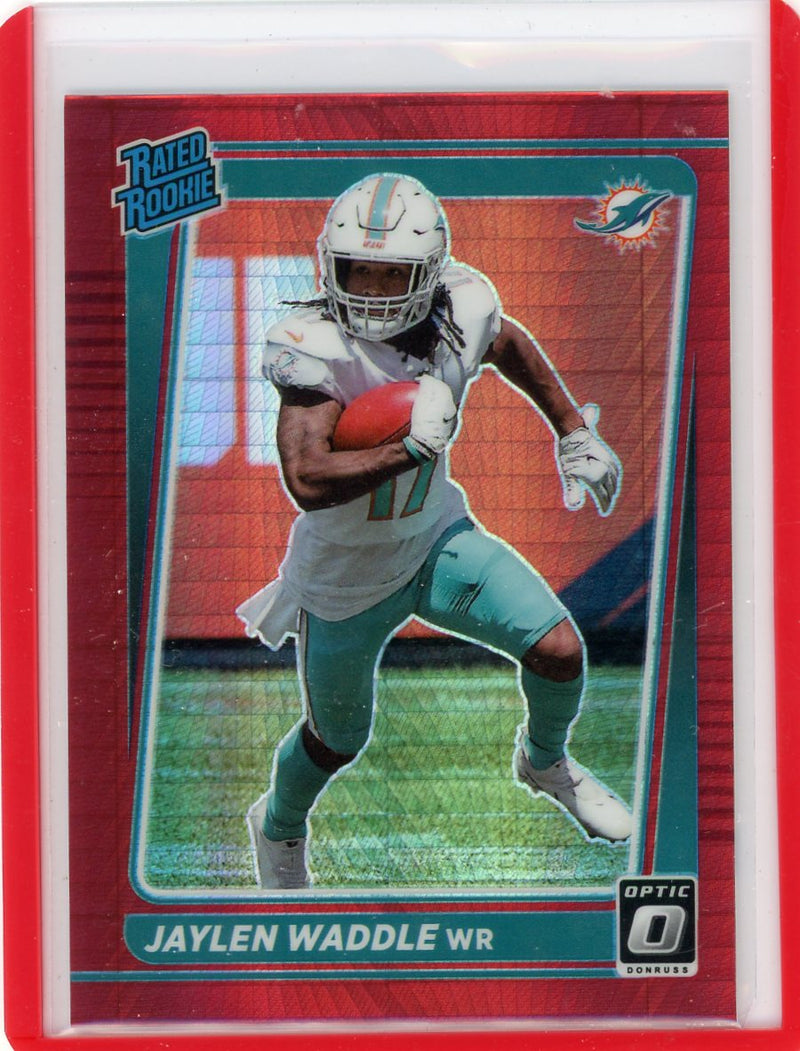 Jaylen Waddle 2021 Panini Donruss Optic red hyper prizm rookie card