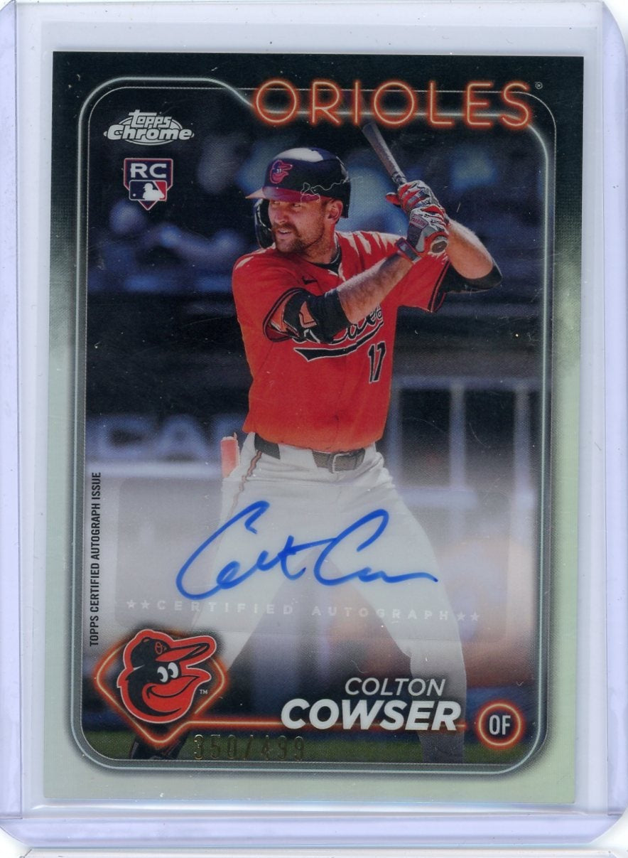 Colton Cowser 2024 Topps Chrome Rookie Autograph Refractor #'d 350/499
