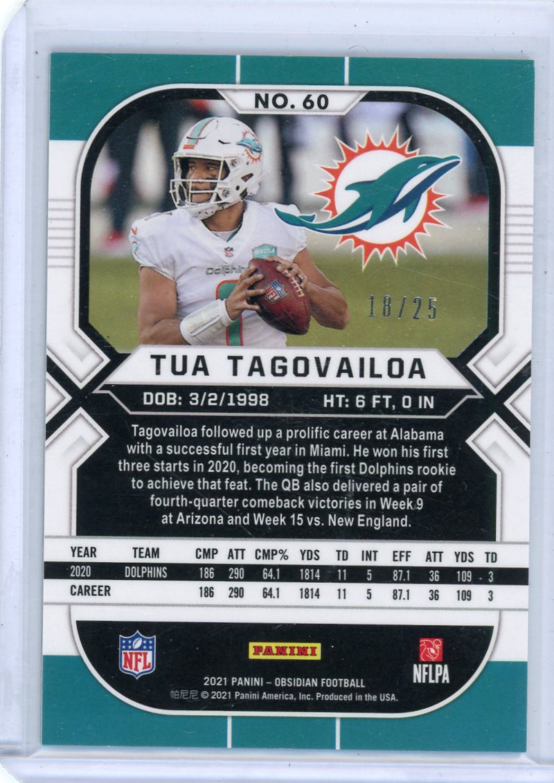 Tua Tagovailoa 2021 Panini Obsidian yellow etch 