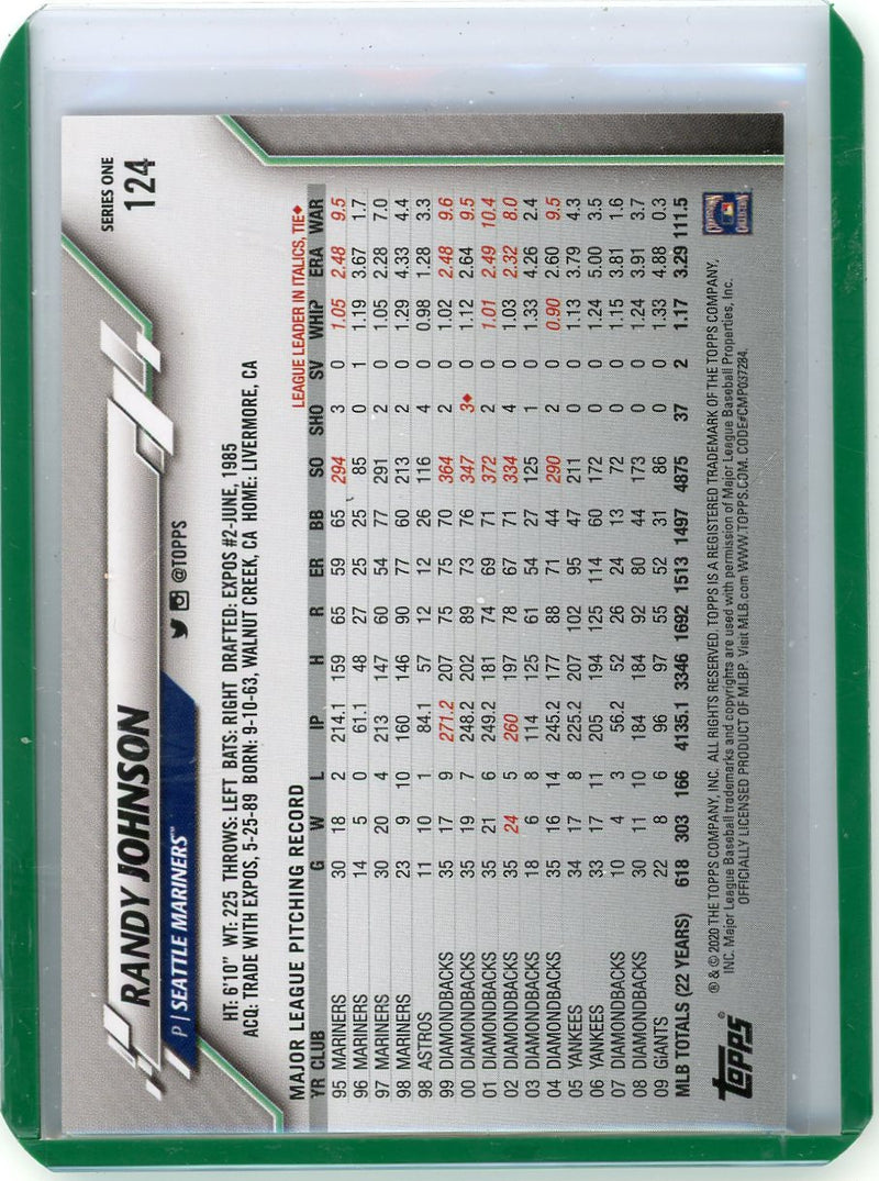 Randy Johnson 2020 Topps Series 1 SP Legend Variation