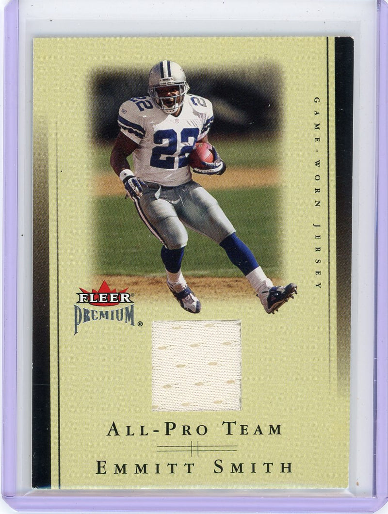 Emmitt Smith 2002 Fleer Premium All-Pro Team auth. game-used jersey relic