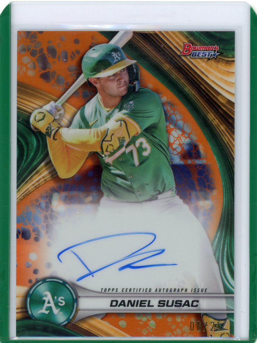 Daniel Susac 2024 Bowman's Best autograph prospect card orange ref. #'d 06/25