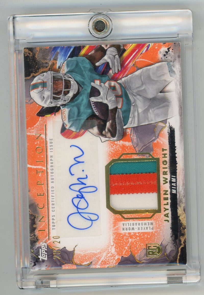 Jaylen Wright 2024 Topps Inception Provenance Patch Autograph 