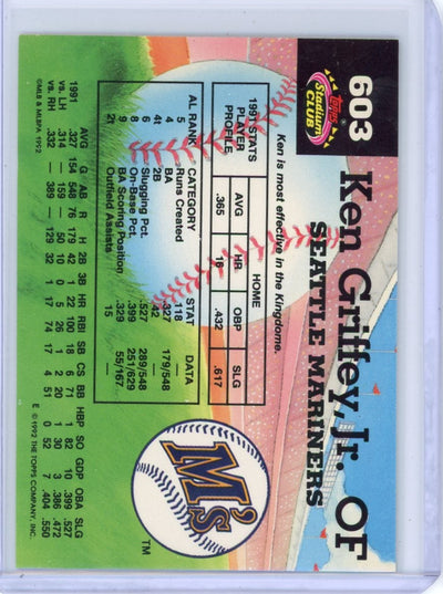 Ken Griffey Jr. 1992 Stadium Club Members Choice