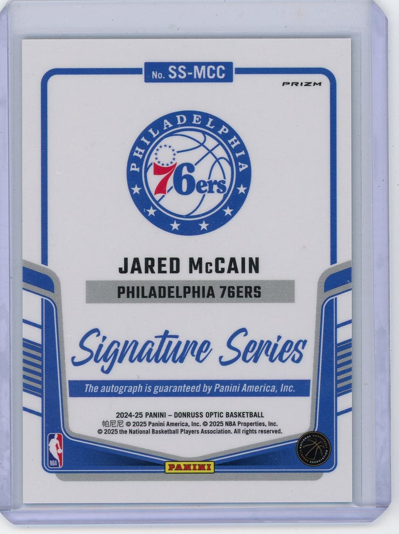 Jared McCain 2024-25 Panini Optic Signature Series Rookie Autograph Silver