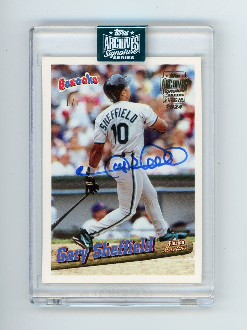 Gary Sheffield 2024 Topps Archives Signatures 1996 Topps Bazooka autograph 