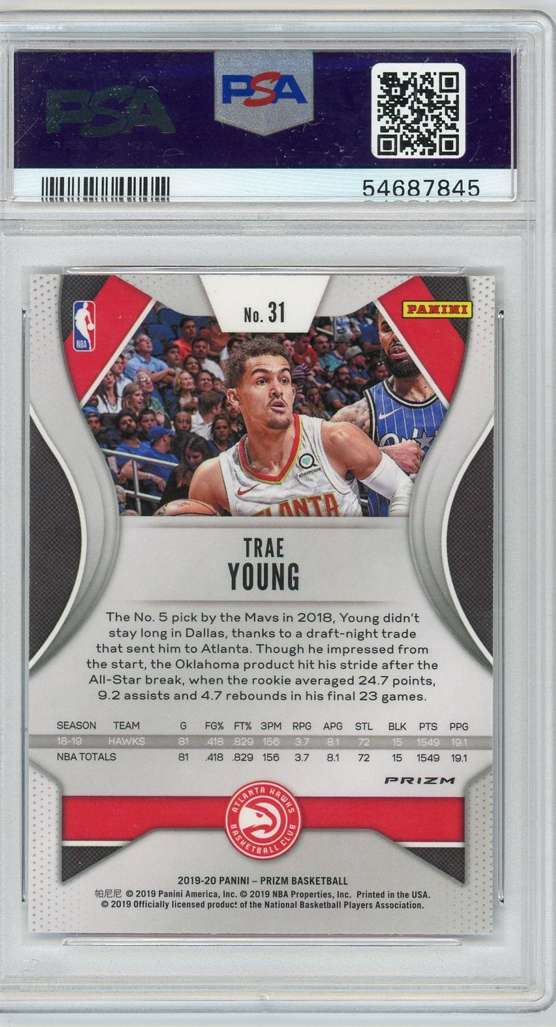 Trae Young 2019 Panini Red White and Blue Prizm PSA 10