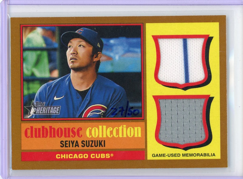 Seiya Suzuki 2025 Topps Heritage Clubhouse Collection Dual Relic 