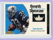 Tony Dorsett 2001 Fleer Showcase Awards Showcase '77 ROTY auth. game-used jersey relic #'d 031/100