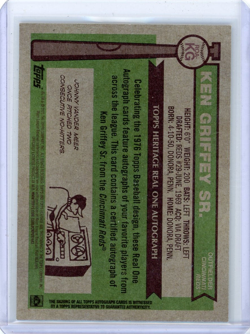 Ken Griffey 2025 Topps Heritage Real One Autograph