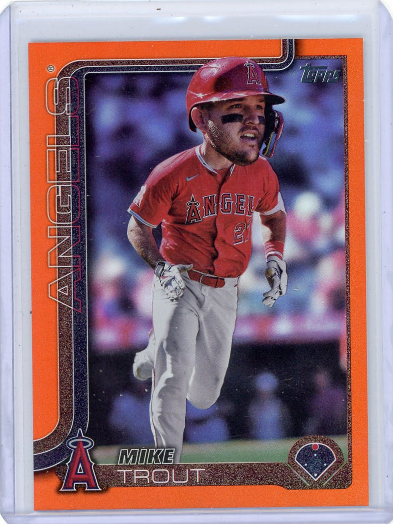 Mike Trout 2025 Topps Series 1 Celebration Big Head SSP Orange 
