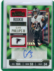 Clark Phillps III 2023 Panini Contenders Green Laser Auto