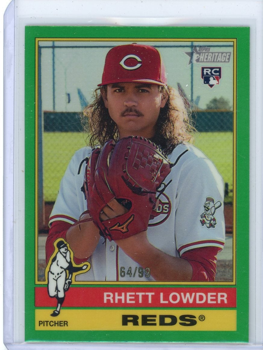 Rhett Lowder 2025 Topps Heritage Chrome Green Refractor #'d 64/99 RC