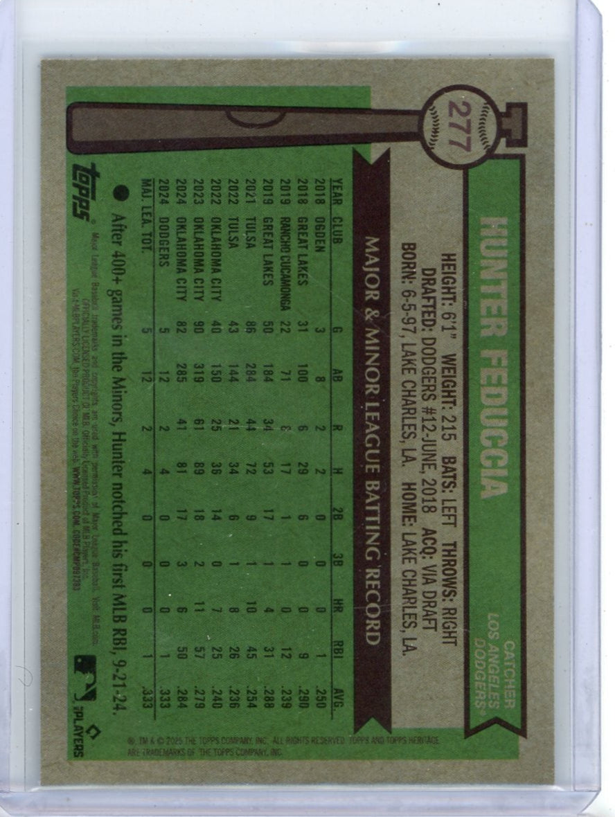 Hunter Feduccia 2025 Topps Heritage Chrome Black Refractor #'d 26/76 RC