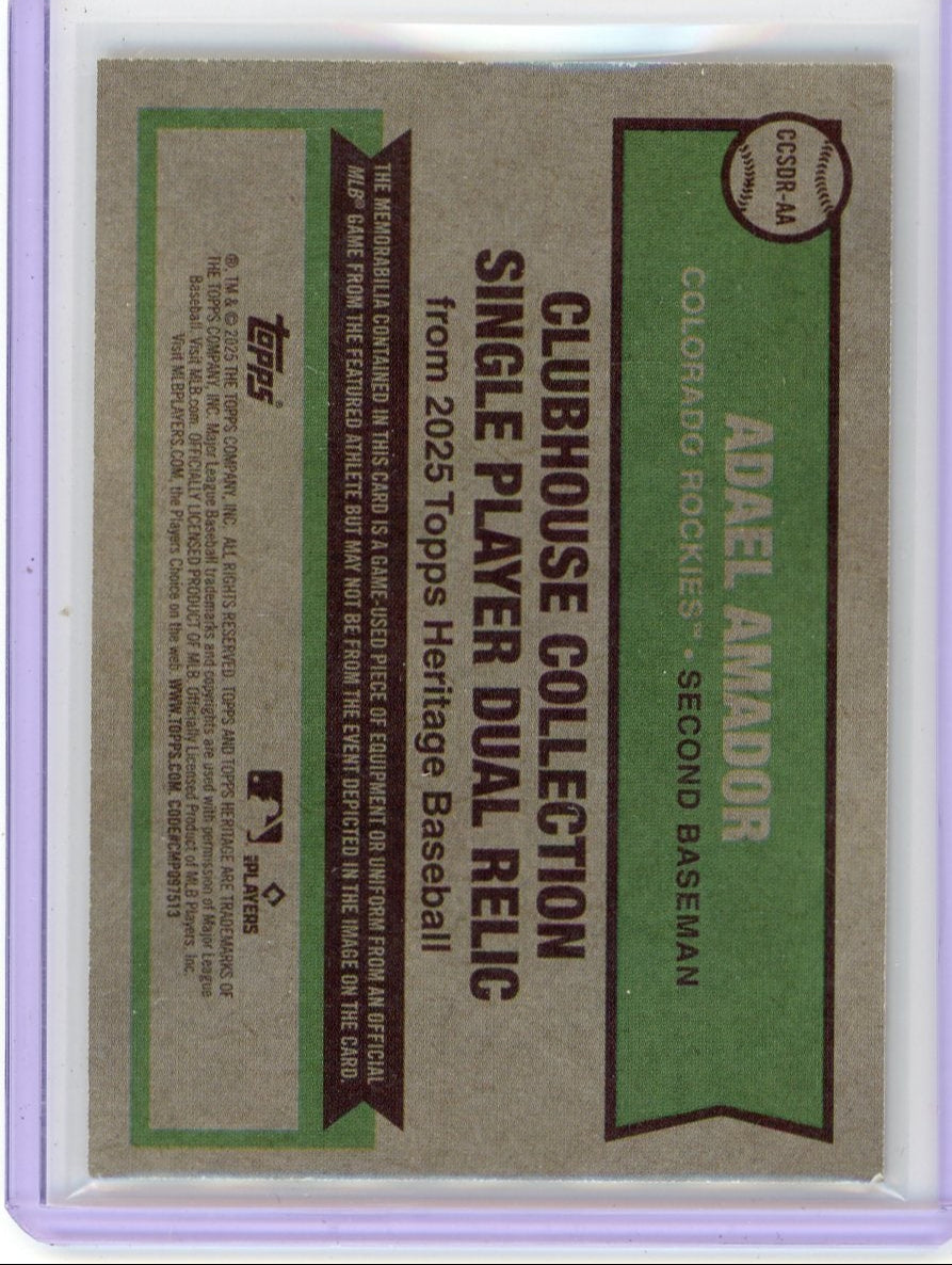 Adael Amador 2025 Heritage Clubhouse Collection Dual Relic RC