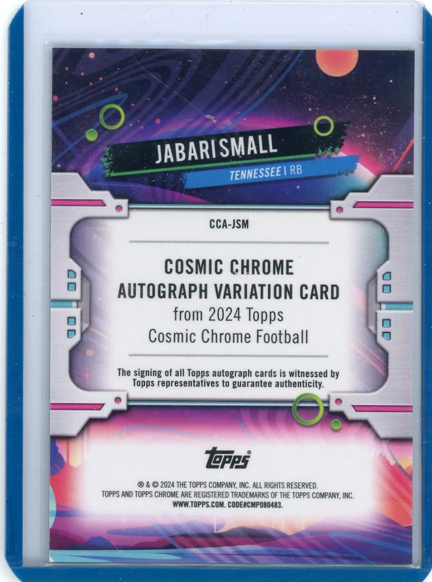 Jabari Small 2024 Topps Chrome Cosmic Black Autograph rookie card #'d 02/10