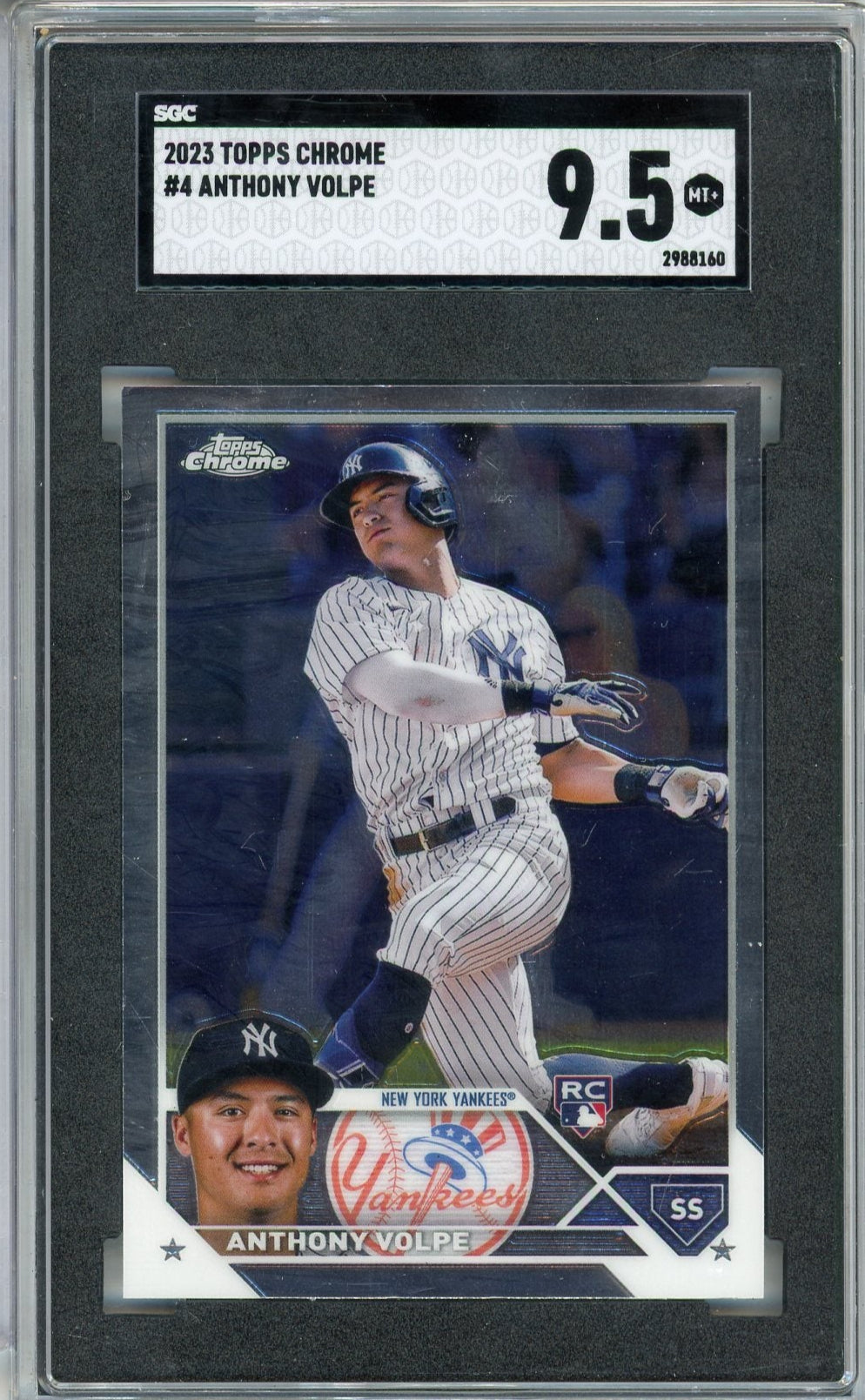 Anthony Volpe 2023 Topps Chrome Rookie Card SGC 9.5
