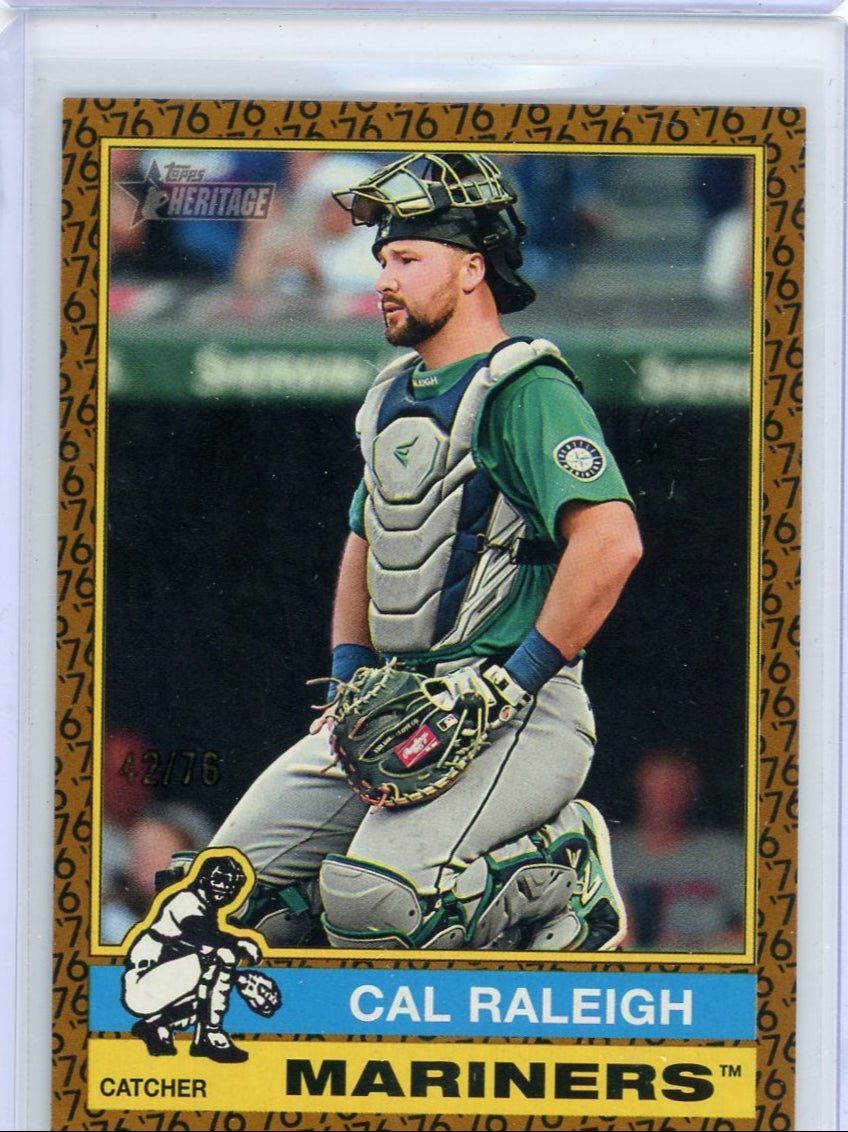 Cal Raleigh 2025 Topps Heritage 1976 Border #'d 42/76