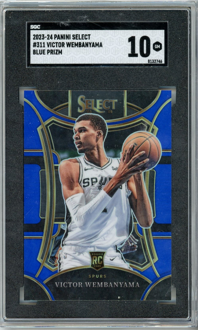 Victor Wembanyama 2023-24 Panini Select Mezzanine Blue Prizm Rookie SGC 10