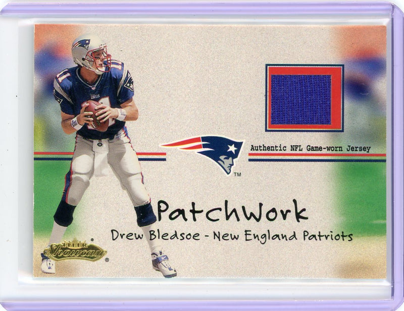 Drew Bledsoe 2001 Fleer Showcase Patchwork auth. game-used jersey relic