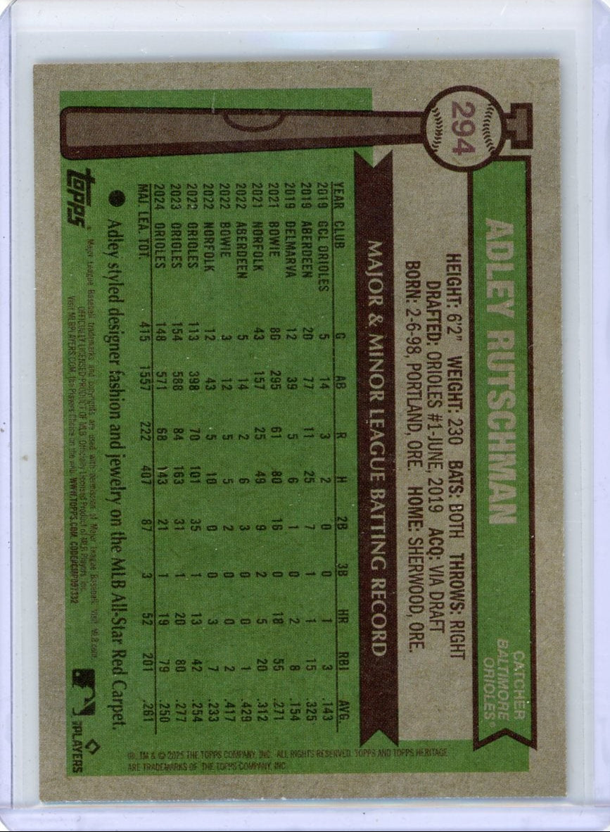 Adley Rutschman 2025 Topps Heritage 1976 Border #'d 01/76
