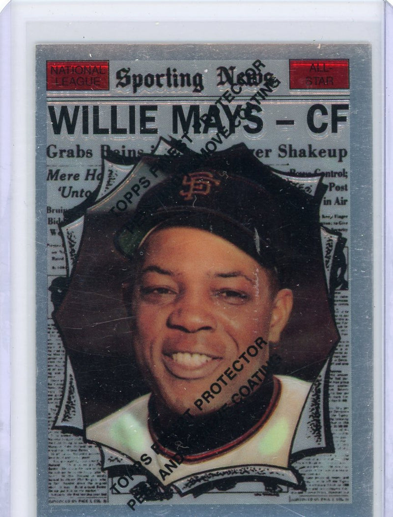 Willie Mays 1996 Topps Chrome reprint (VARIETY)