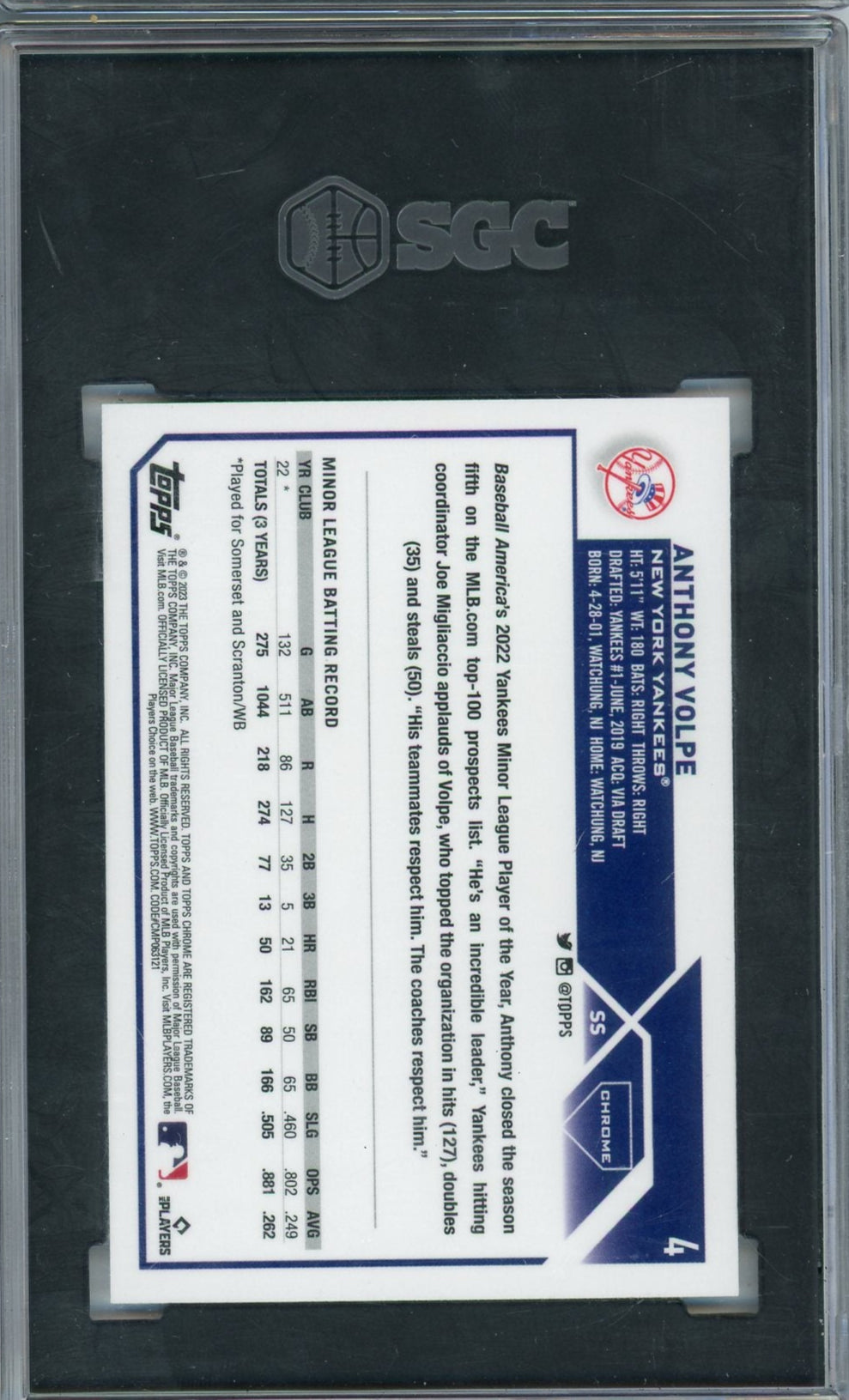 Derek Jeter 1993 Upper Deck Top Prospect BGS 9