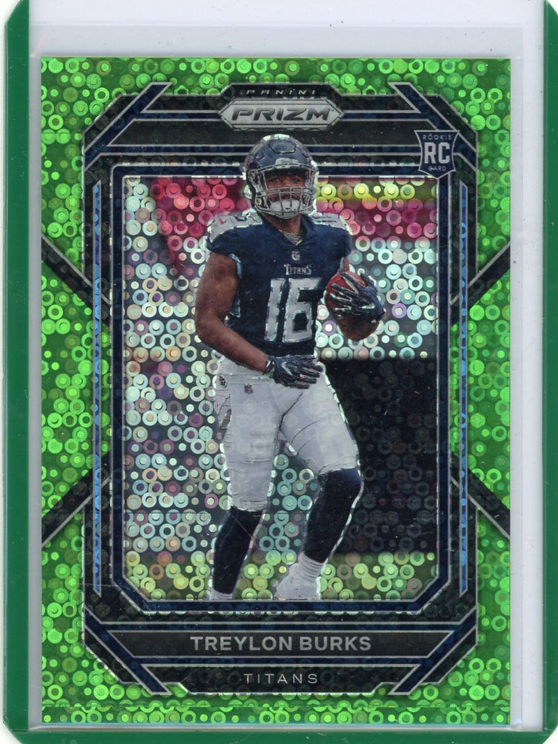 Treylon Burks 2022 Panini Prizm No Huddle light green prizm rookie card 