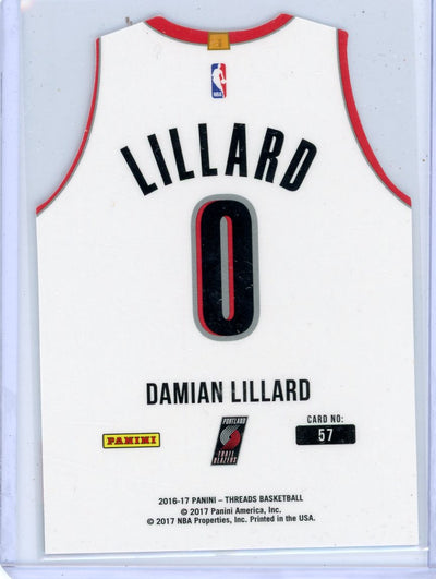 Damian Lillard 2016-17 Panini Threads jersey die-cut
