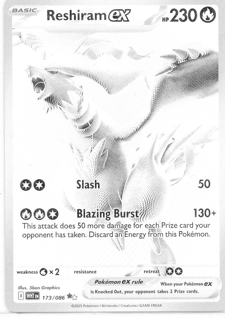 Reshiram ex Pokémon White Flare Black & White Rare 